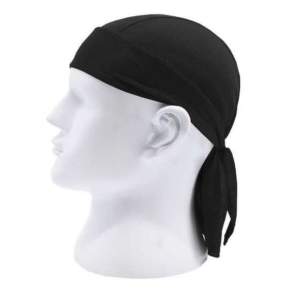 Skull Caps for Men Sweat Wicking Beanie Cap Bandana Head Wrap for Men and Women Black