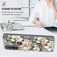 thumbnail image 2 of Compatible for Motorola Moto G Pure/Moto G Power 2022 Case with Ring Kickstand Holder Clear Floral Pattern Hybrid PC TPU Shockproof Protective Phone Case Cover for Women Girls, White Flower, 2 of 5