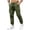 Army Green, variant on MXALUOB Men's Cargo Joggers Drawstring Cuffed Ankle Elastic Waist Pants with Multi Pockets Regular Fit Solid Color Pull On Trousers