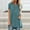 Blue, variant on Patlollav Womens Fashion Plus Size Round Neck Short Sleeve Long T-Shirt Blouse