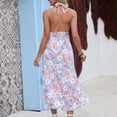 thumbnail image 4 of Lilgiuy Fashion Women Summer Comfortable Halter Neck Casual Bandage Print Backless Long Dress Gifts for Mom, 4 of 4