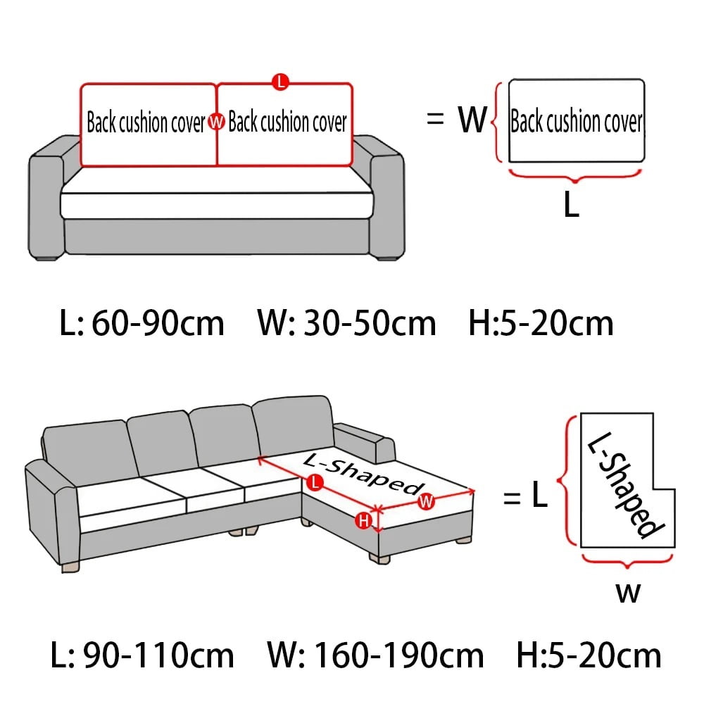 Waterproof Jacquard Sofa Seat Cushion Cover Elastic Removable Sofa Cover L Shape Armchair Sofa Slipcovers