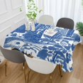 thumbnail image 2 of Yayeee Tablecloths 54" x 54" Rectangle Wrinkle Resistant Party Table Cover, Blue Garden Pattern, 2 of 8