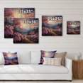thumbnail image 4 of Designart "Rhododendron landscape Pointillism Dot III" Floral Print on Natural Pine Wood, 4 of 5