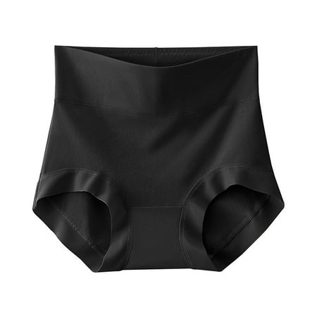 Kmdttou Womens Underwear Breathable Wicking Ladies Comfortable Solid Color Large Size Abdominal Panties Hight Waiste Underpants (Regular & Plus Size)