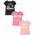 thumbnail image 1 of Camiseta The Children's Place para niñas de manga corta, paquete de 3, 7 a 8 años, 1 of 4