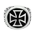 thumbnail image 3 of Men's Oxidized Silver Iron Cross Ring, Size 14.5 + Jewelry Cloth & Pouch, 3 of 7