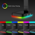 thumbnail image 4 of Soporte para auriculares Oficina RGB Auriculares para juegos Soporte de pantalla de carga para teléfono móvil de plástico Soporte para auriculares Accesorio para computadora Inevent EL005060-00B, 4 of 7