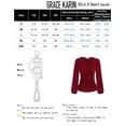 thumbnail image 3 of Blusa GRACE KARIN para mujer, fruncida, cuello en V, color café, talla L, 3 of 6