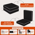 thumbnail image 5 of ROFIEJOX Outdoor Chair Cushions Set of 2, 19 x 19 x 3 Inch Water-Repellent Patio Seat Cushions with High-Resilience Foam, White Piping and Ties, Black, 5 of 8