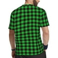 thumbnail image 2 of Wukai Buffalo Plaid Green Black Print Men's Short-Sleeved Mesh T-Shirt,Quick-Dry Short Sleeve Workout T-Shirt-X-Small, 2 of 8