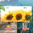 thumbnail image 5 of 1 Pcs 2D Flat License Plate Covers & Frames, Sunflowers For Decorative Front, Waterproof For Decoration Aluminum License Plate Covers & Frames Cover For Men Women, 12" X 6", 5 of 7