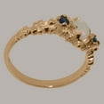 thumbnail image 4 of LBG British Made Spectacular 14k Rose Gold Natural Opal & Sapphire Womens Statement Ring - 33 size options - Size 10.5, 4 of 8
