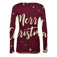 thumbnail image 5 of Christmas Shirts for Women Ribbed Knit Tops Graphic Merry Christmas Tree Print Fitted Long Sleeve Tee Top Fall Winter Trendy Clothes, 5 of 5
