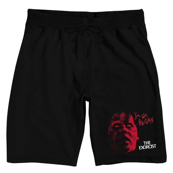 The Exorcist Red Regan Graphic Men's Black Sleep Pajama Shorts-XL