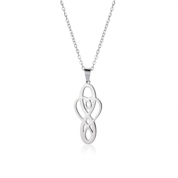 EUEAVAN Silver Celtic Knot Pendant Necklace Stainless Steel Jewelry