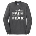 thumbnail image 2 of Wild Bobby, Faith Over Fear Psalm 118:6 White, Inspirational/Christian, Men Long Sleeve Shirt, Heather Black, Medium, 2 of 3