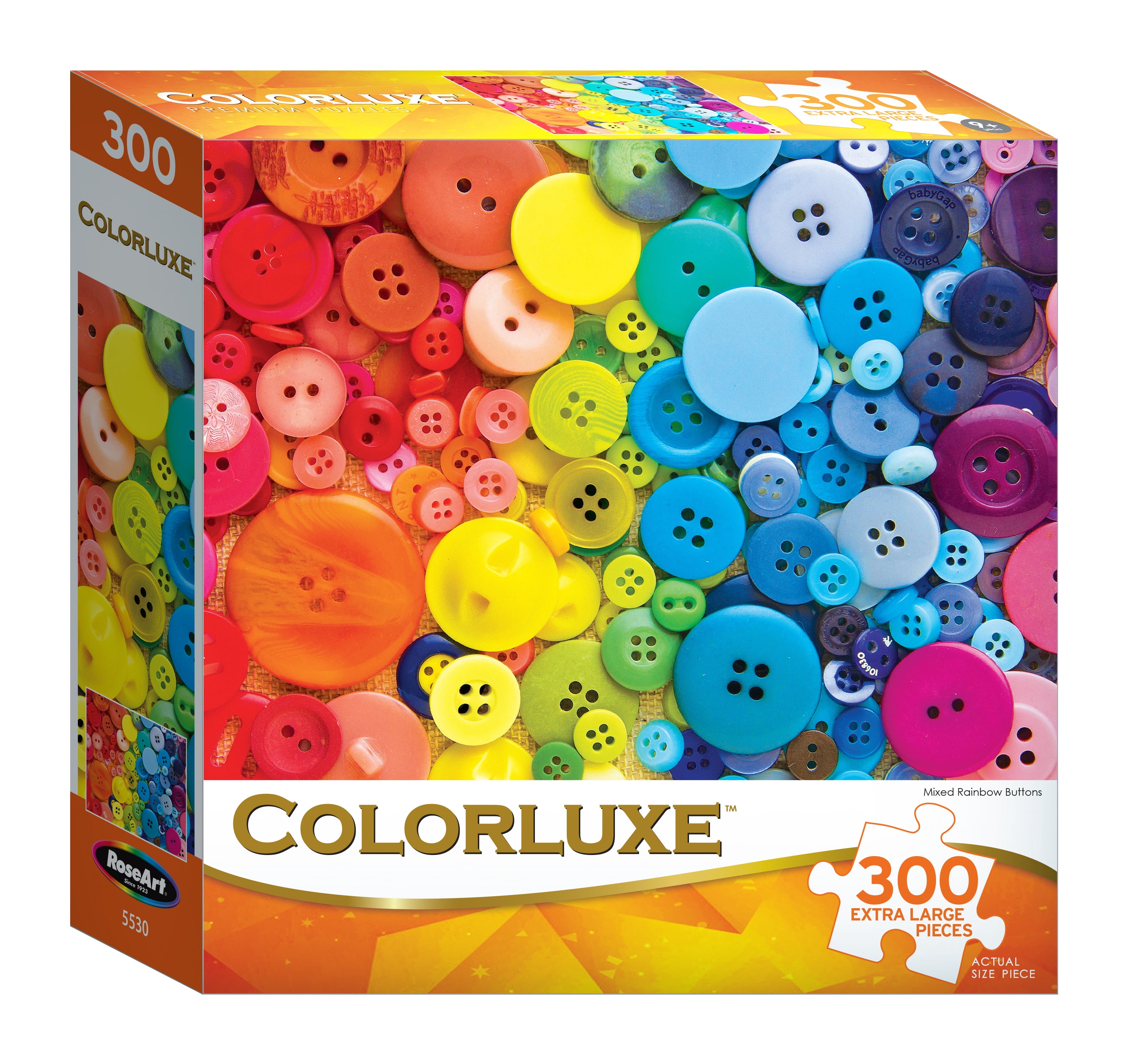 RoseArt Colorluxe 300 Piece Mixed Rainbow Buttons Jigsaw Puzzle
