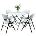 thumbnail image 4 of Zimtown 4 Packs Plastic Folding Chair for Party, Weeding, Picnic Conference, Portable Chiars, White, 4 of 8