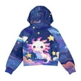 thumbnail image 5 of Xoenoiee Axolotl Star Cloud Print Girls Half Zip up Sweatshirt Trendy Winter Cropped Hoodie Long Sleeve Shirt Pullover Youth Girl Outwear Coat, 11-12 Years, 5 of 7