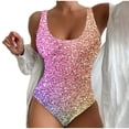 thumbnail image 2 of Dihao One Piece Swimsuit for Women Clearance Plus Size Women Sexy and able Sparkle Printed Beach Swimsuit Tummy Control Bathing Suit, 2 of 3