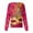 A003-Hot Pink, variant on Mardi Gras Scrub Jackets for Women Button Down Long Sleeve Holiday Scrubs Top Carnival Mask Printed Nurse Working Uniforms