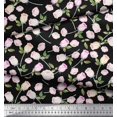 thumbnail image 2 of Soimoi Black Cotton Duck Fabric Leaves & Rose Floral Decor Fabric Printed Yard 42 Inch Wide, 2 of 3