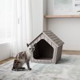 thumbnail image 3 of Decksplore Weatherproof Cat House, Indoor/Outdoor Wooden-Style Shelter for Cats & Small Pets, Light Coffee, UV & Mildew Resistant, Easy Assembly, 3 of 9