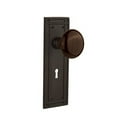 thumbnail image 4 of Nostalgic Warehouse Misbrn_Psg_234_Kh Brown Porcelain Solid Brass Passage Door Knob Set -, 4 of 5