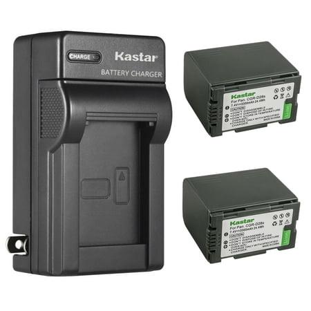 Kastar 2-Pack CGR-D28 Battery and AC Wall Charger Replacement for Panasonic CGR-D08SE/1B, CGR-D120A/1B, CGR-D120E/1B, CGA-D16, CGA-D16A/1B, CGA-D16R, CGA-D16S, CGA-D16SE/1B, CGA-D220, CGA-D220A/1B