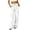 White, variant on TEAJOPSUU Womens Wide Leg Cargo Pants Twill Drawstring Waist Side Pocket Pants Relaxed Fit Casual Outdoor Trousers for Hiking Everyday Burgundy