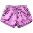 thumbnail image 4 of TiaoBug Kids Girls Sparkle Metallic Dance Shorts Gymnastics Athletic Tumbling Shorts Bottoms Activewear Pink 7-8, 4 of 5