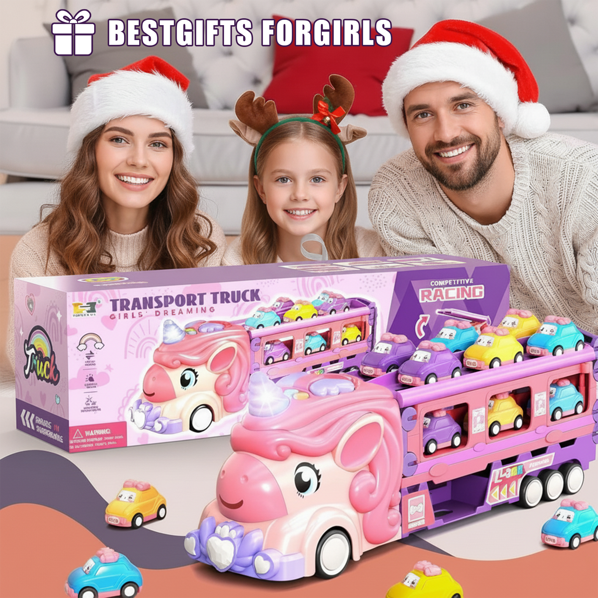 Flynow Unicorn Carrier Truck with 2-Player Race Track photo 5