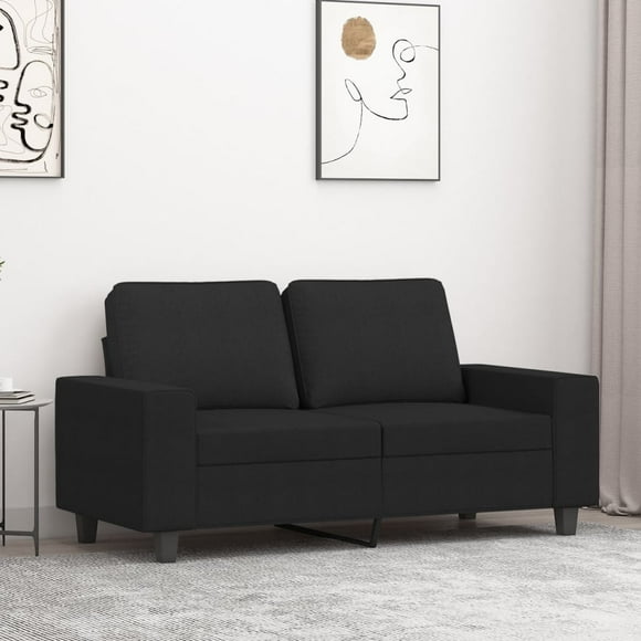vidaXL 2-Seater Sofa Black 120 cm Fabric