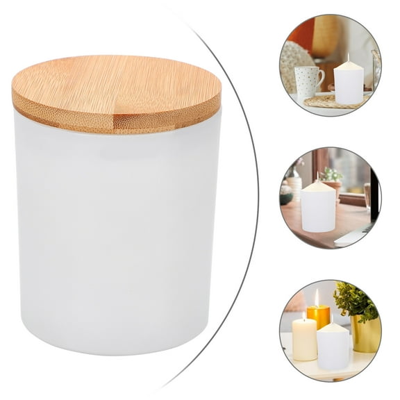 OUNONA  4 Sets Candle Glass Scent Tins for Making Candles Scented White