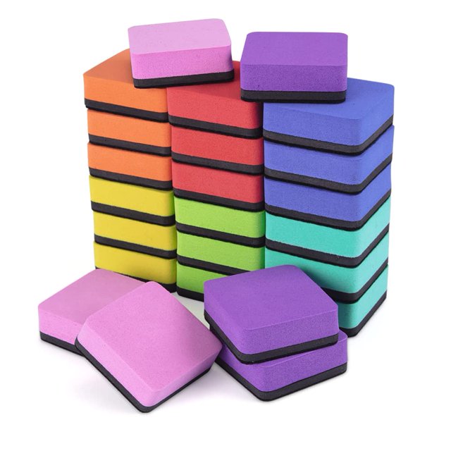 24PCS Mini White Board Eraser Bulk for Teacher Classroom Supplies