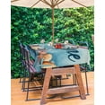 thumbnail image 3 of Hokiten Outdoor Tablecloths with Umbrella Hole & Zipper, Coastal 60 x102 Inch Rectangle Tablecloths, Ocean Starfish Shell Watercolor Sea Waterproof Table Cloth, Patio/Pool/Picnic Table Covers, 3 of 7