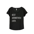 thumbnail image 1 of Best Godmother Ever Women's Fashion Slouchy Dolman T-Shirt Tee Heather Black X-Large, 1 of 4