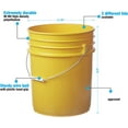 5 Gallon (3 Pack) Bucket Pail Container with Gamma Seal Lid, Food Grade