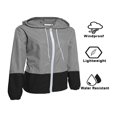thumbnail image 4 of Qiylii Women Packable Rain Jacket  Outdoor Color Block Hooded Windbreaker, 4 of 8