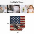 thumbnail image 6 of Cloth Napkins Set of 4 - 20x20 Inches, American Flag Washable Reusable Table Napkins, Eagle Blue Red USA Flag Retro Soft & Absortbent Dining Napkin for Party Wedding Hotel Restaurant, 6 of 9