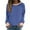 Blue, variant on Womens Striped Sweatshirts Trendy Colorblock Crewneck Pullover Loose Long Sleeve Casual Plus Size Cotton Tops (2XL, Purple)