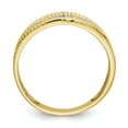 thumbnail image 2 of 10K Yellow Gold Ring Band Wedding Diamond Round & Rhodium .01ct. Trio Men's Cross , Size 6, 2 of 5