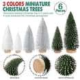 thumbnail image 4 of Miniárboles KPX para decoración navideña, 6 unidades con 4 tamaños, verde, plateado y blanco, 4 of 7