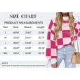 thumbnail image 6 of MOSHU Oversized Sweaters for Women Drop Shoulder Plaid Colorblock Tops Fall Crewneck Pullover Sweater, 6 of 10