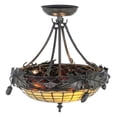 thumbnail image 7 of Meyda Tiffany 144382 Greenbriar Oak 3 Light 16" Wide Semi-Flush Bowl Ceiling Fixture -, 7 of 7