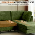 thumbnail image 5 of Soscana 99" Sectional Sofa Couch with Reversible Ottoman for Living Room,Chenille L Shaped 4 Seater,Fits for Living Room,Apartment,Office,Studio, Green, 5 of 9