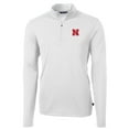 thumbnail image 2 of Men's Cutter & Buck White Nebraska Huskers Big & Tall Virtue Eco Pique Recycled Quarter-Zip Pullover Top, 2 of 3