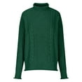 thumbnail image 6 of Miluxas Plus Size Sweater Tops On Seasonal Clearance Women's Soild Long Sleeve Thick Knit Pullover Turtleneck Sweater Coat Green 10(XL), 6 of 7