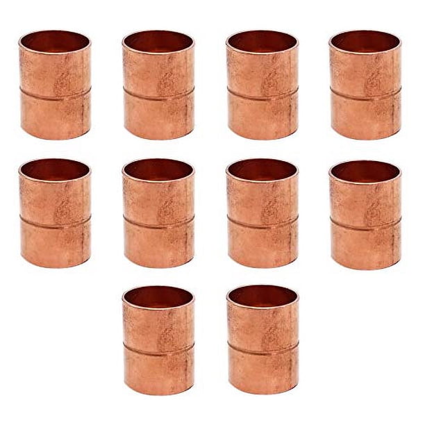 Accesorio De Cobre Premium Hvac De 3/4 Pulgadas (Dimensión Exterior De Hvac) 5/8 Pulgadas (Dimensión Interior De Plomería) - Accesorios De Acoplamiento Rectos De Cobre Con Tope De Tubo Enrollado Y Hva